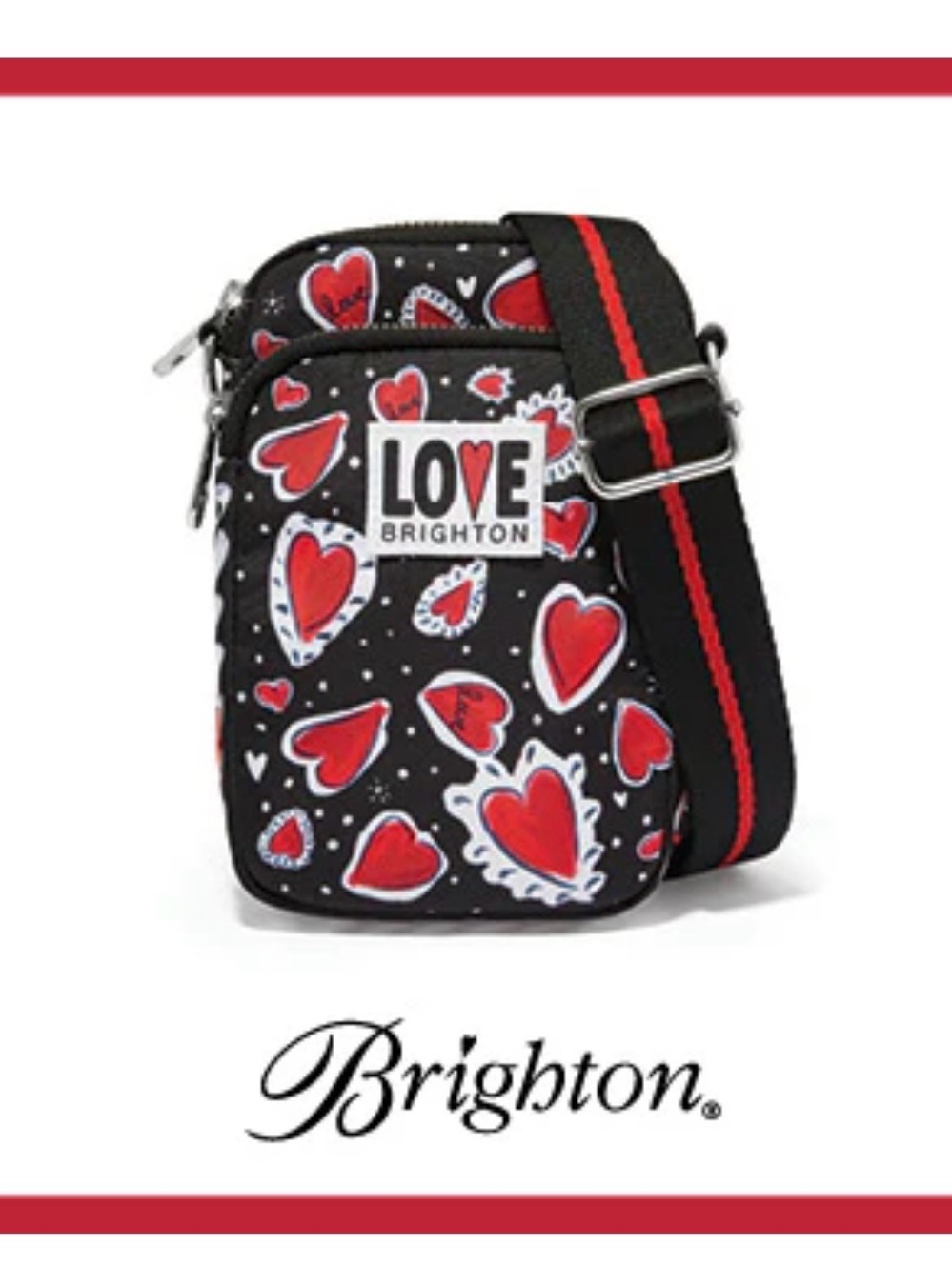 NWT Brighton Hearts a flutter Blk white & red
utility bag with free coach gift!